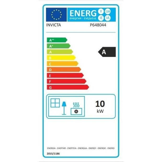 Houtkachel - INVICTA Fifty op voet - 10 Kw - Houtblokken 60 cm