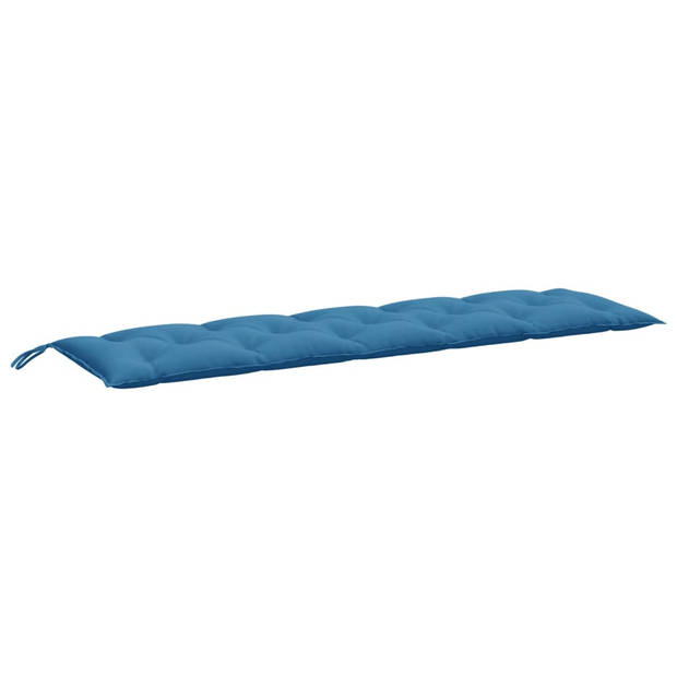 vidaXL Tuinbankkussens 2 st 180x50x7 cm stof gemêleerd blauw