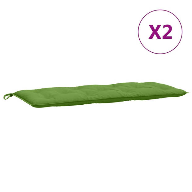 vidaXL Tuinbankkussens 2 st 120x50x7 cm stof gemêleerd groen