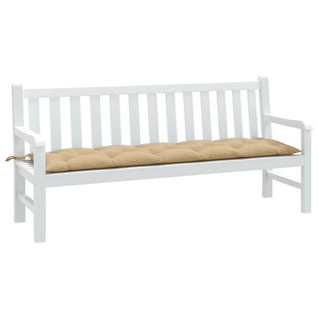 vidaXL Tuinbankkussen 180x50x7 cm stof gemêleerd beige