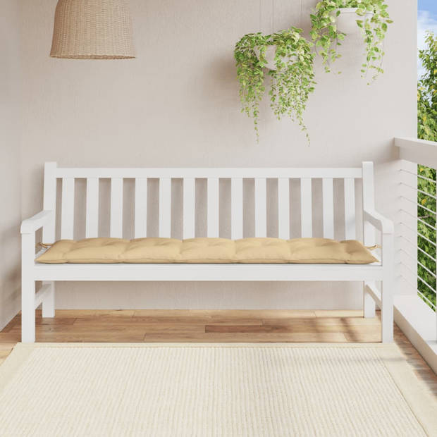 vidaXL Tuinbankkussen 180x50x7 cm stof gemêleerd beige