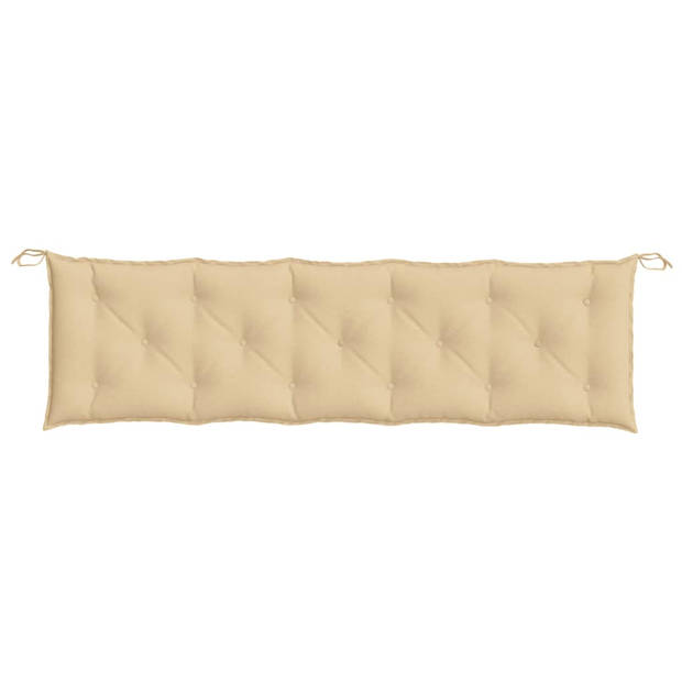 vidaXL Tuinbankkussens 2 st 180x50x7 cm stof gemêleerd beige