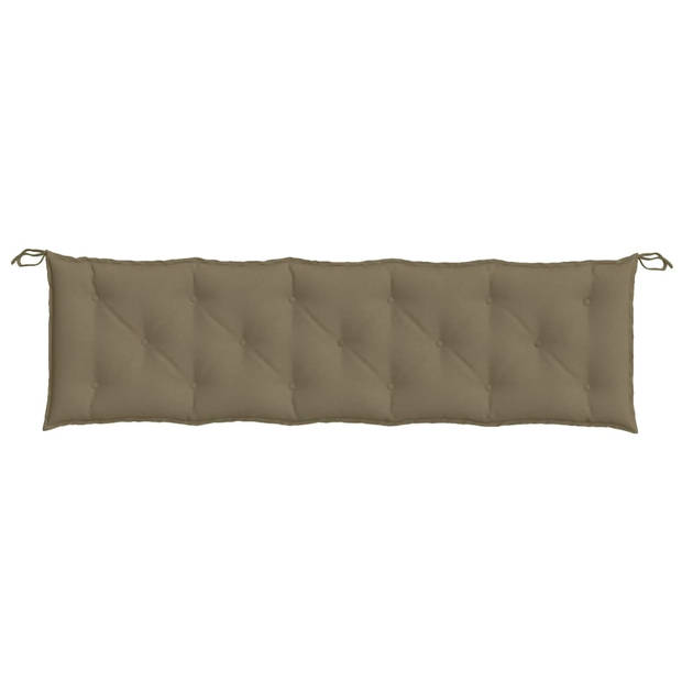 vidaXL Tuinbankkussens 2 st 180x50x7 cm stof gemêleerd taupe