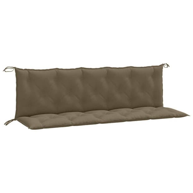 vidaXL Tuinbankkussens 2 st 180x50x7 cm stof gemêleerd taupe