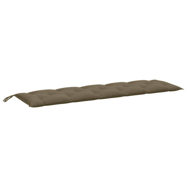 vidaXL Tuinbankkussens 2 st 180x50x7 cm stof gemêleerd taupe