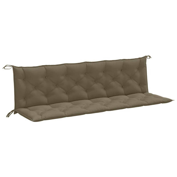 vidaXL Tuinbankkussens 2 st 200x50x7 cm stof gemêleerd taupe