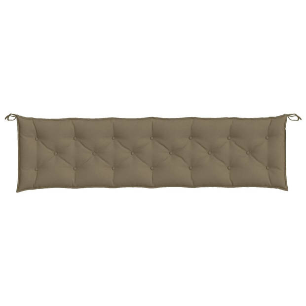 vidaXL Tuinbankkussens 2 st 200x50x7 cm stof gemêleerd taupe