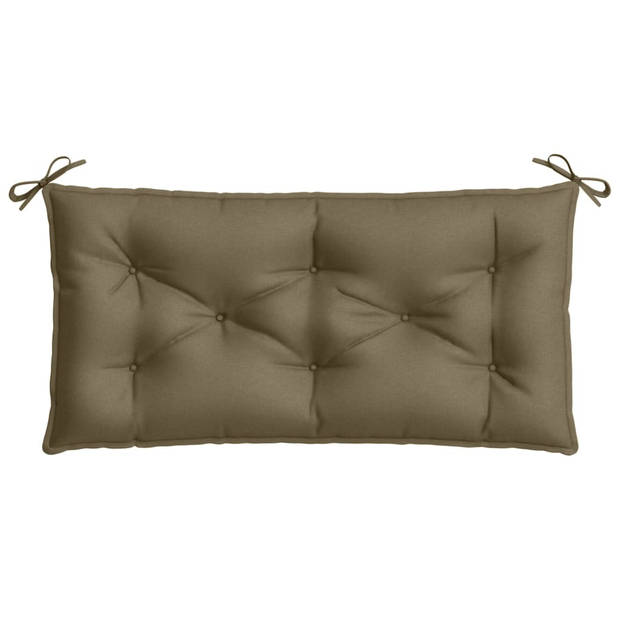 vidaXL Tuinbankkussens 2 st 100x50x7 cm stof gemêleerd taupe