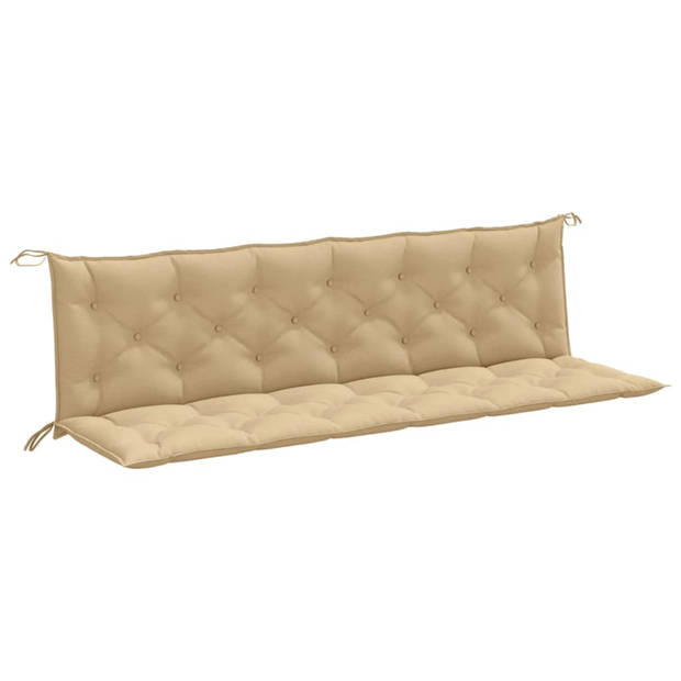 vidaXL Tuinbankkussens 2 st 200x50x7 cm stof gemêleerd beige