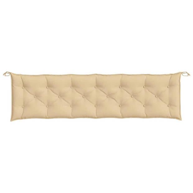 vidaXL Tuinbankkussens 2 st 200x50x7 cm stof gemêleerd beige