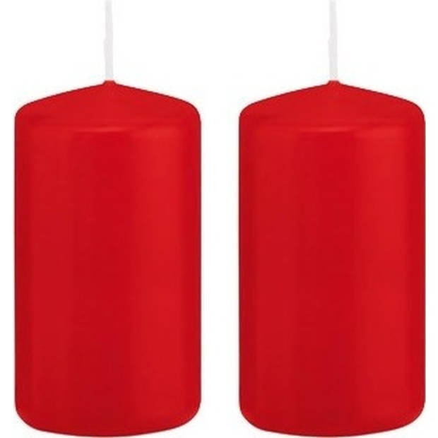 2x Kaarsen rood 5 x 10 cm 23 branduren sfeerkaarsen - Stompkaarsen