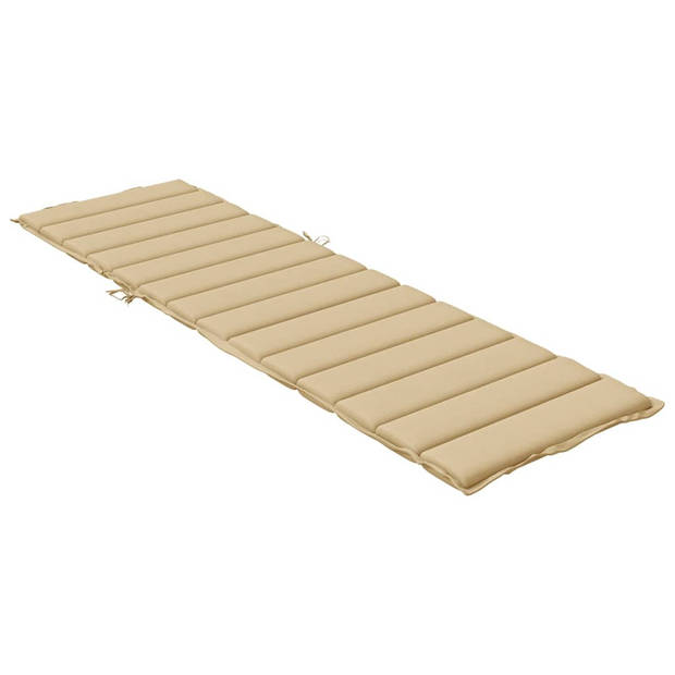 vidaXL Ligbedkussen 200x60x4 cm stof gemêleerd beige