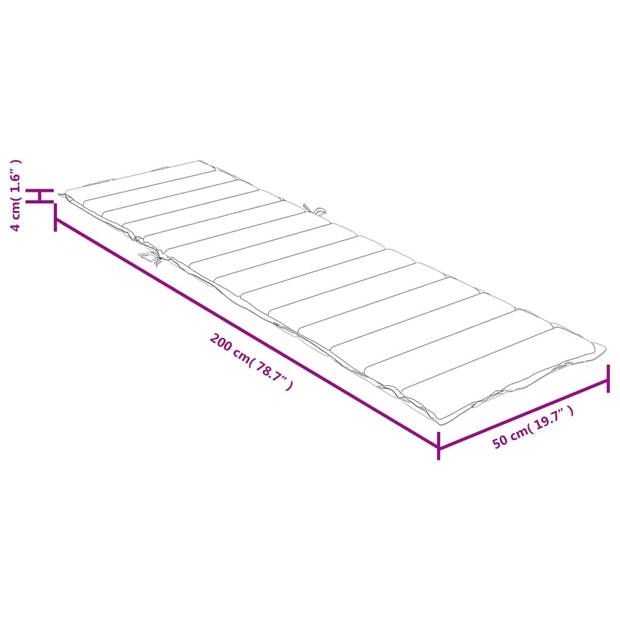 vidaXL Ligbedkussen 200x50x4 cm stof gemêleerd antracietkleurig