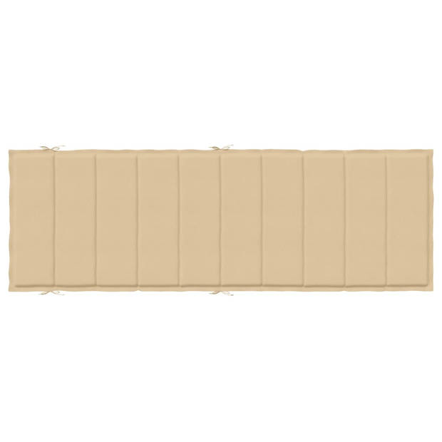 vidaXL Ligbedkussen 186x58x3 cm stof gemêleerd beige