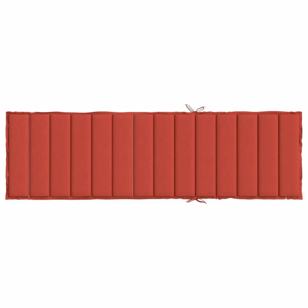 vidaXL Ligbedkussen 200x50x4 cm stof gemêleerd rood