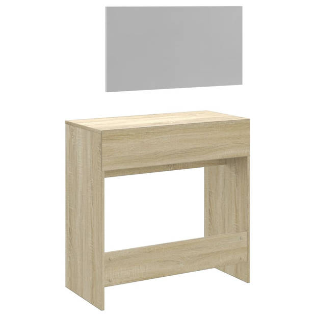 vidaXL Kaptafel met spiegel 80x39x80 cm sonoma eikenkleurig