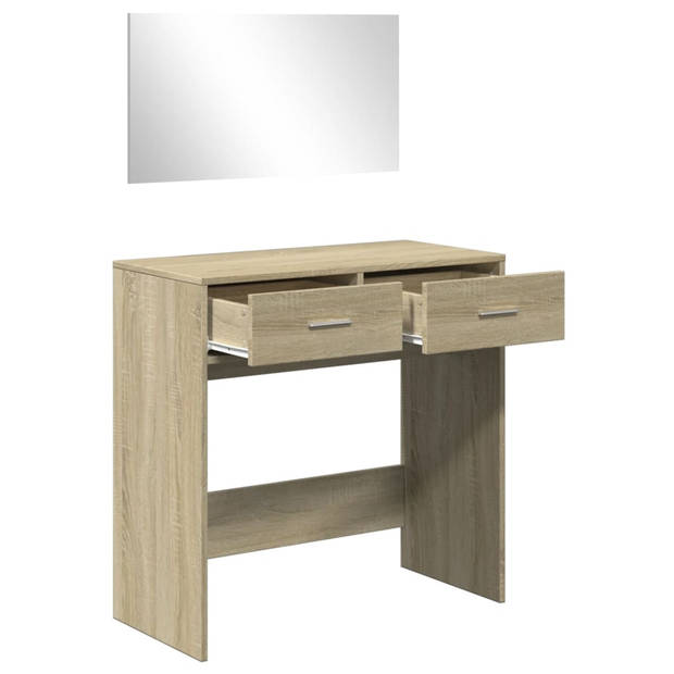 vidaXL Kaptafel met spiegel 80x39x80 cm sonoma eikenkleurig