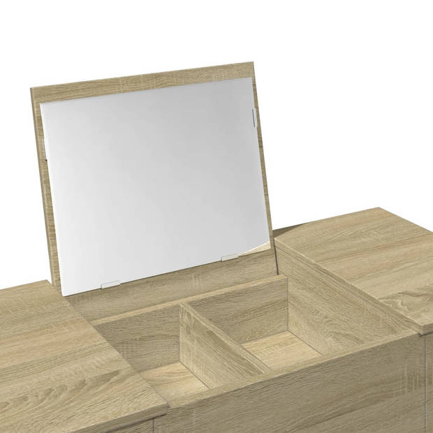 vidaXL Kaptafel met spiegel 100x45x76 cm sonoma eikenkleurig