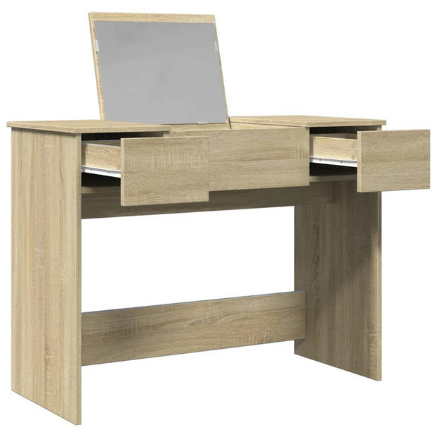 vidaXL Kaptafel met spiegel 100x45x76 cm sonoma eikenkleurig