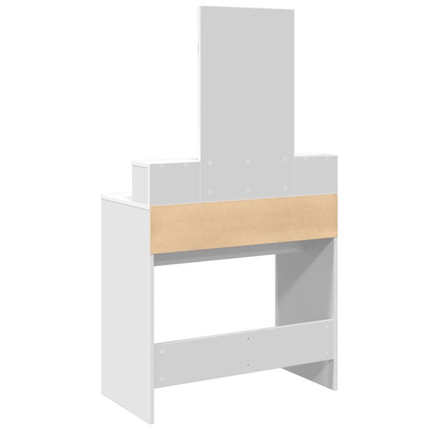 vidaXL Kaptafel met spiegel 80x41x144,5 cm wit