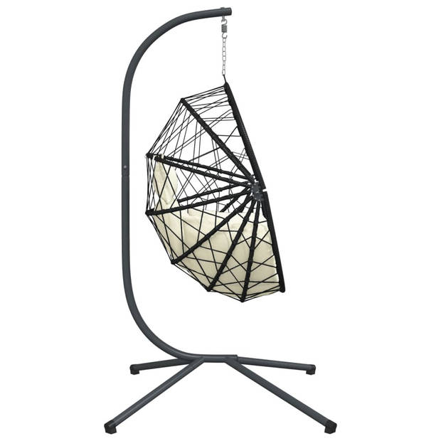 vidaXL Hangstoel met standaard rattan en staal beige