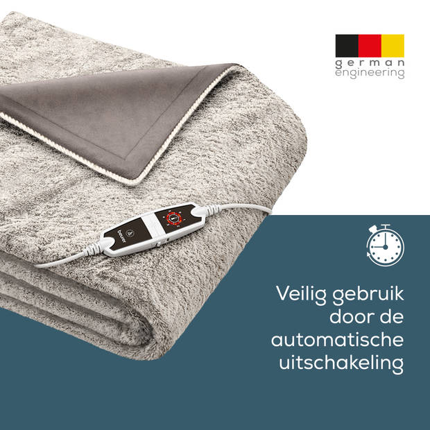 Beurer Elektrische Deken HD 150 Nordic - XXL - Taupe Fleece