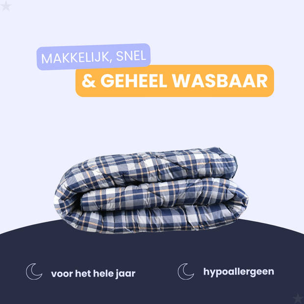 HappyBed Tartan 240x220 - Wasbaar dekbed zonder overtrek - Bedrukt dekbed zonder hoes