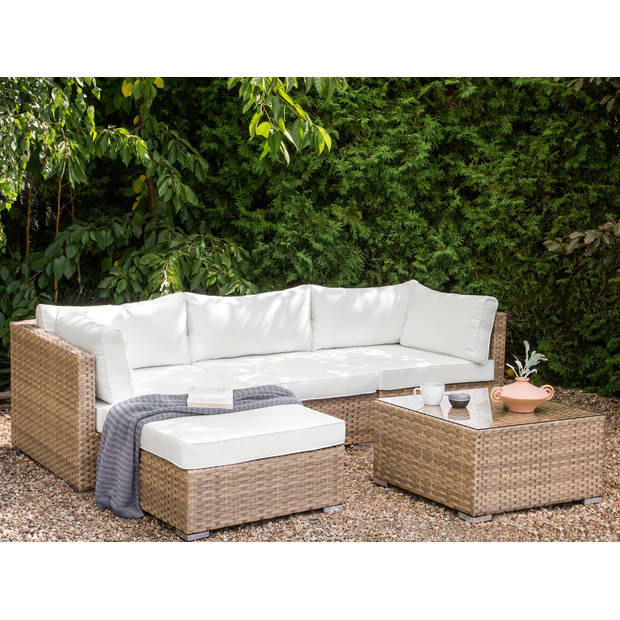 Beliani SANO - Loungeset-Natuurlijk-PE rotan