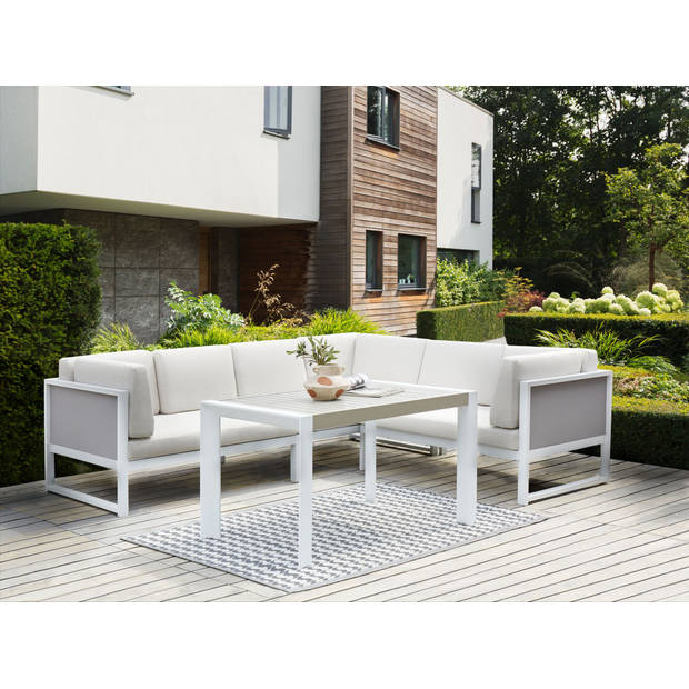 Beliani CASTELLA - Loungeset-Wit-Aluminium