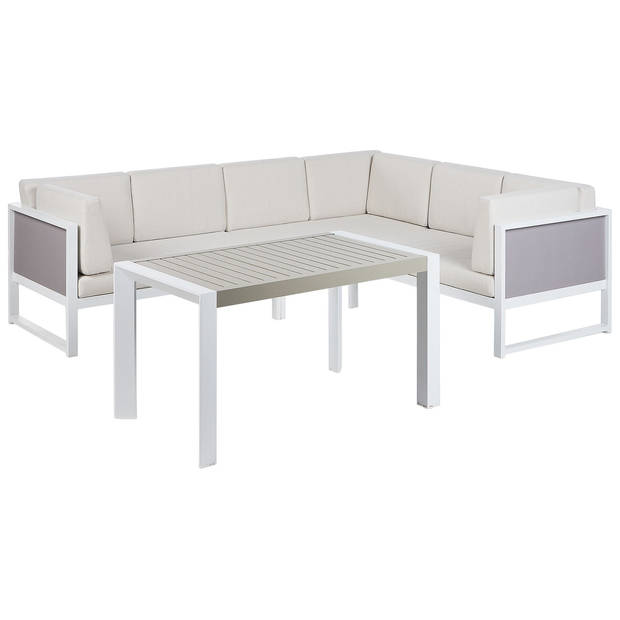 Beliani CASTELLA - Loungeset-Wit-Aluminium