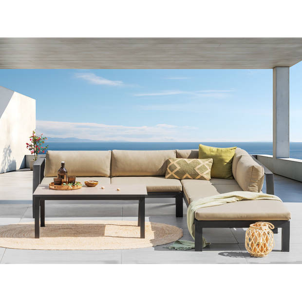 Beliani MESSINA - Loungeset-Zwart-Aluminium