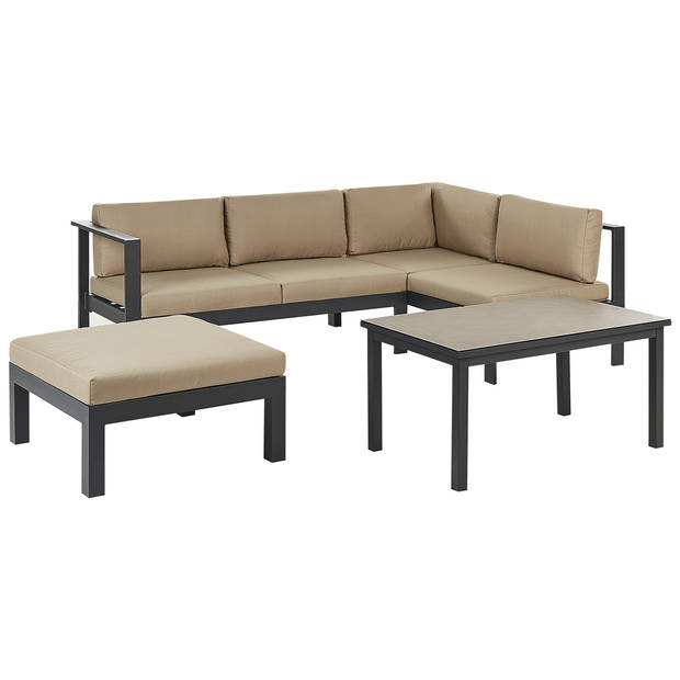 Beliani MESSINA - Loungeset-Zwart-Aluminium