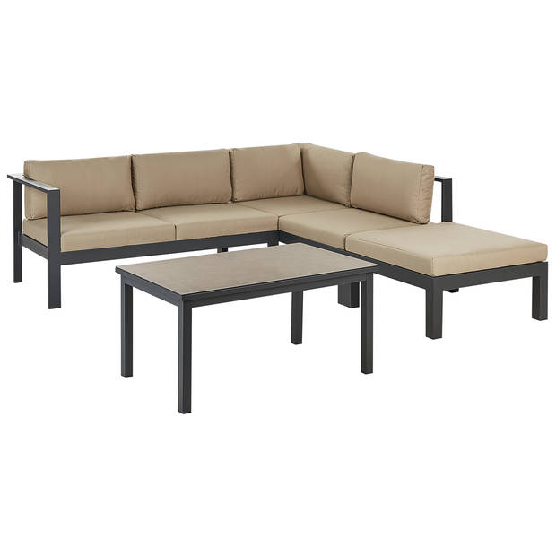 Beliani MESSINA - Loungeset-Zwart-Aluminium