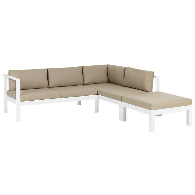 Beliani MESSINA - Loungeset-Wit-Aluminium