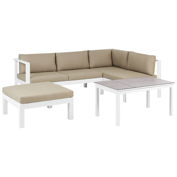 Beliani MESSINA - Loungeset-Wit-Aluminium