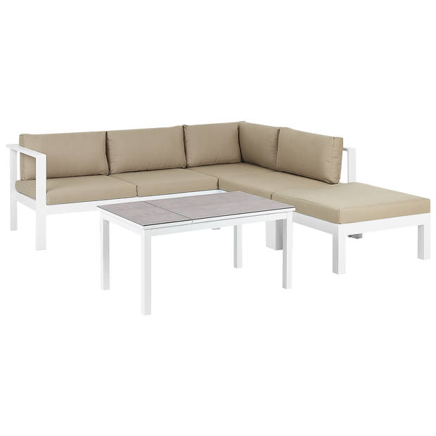 Beliani MESSINA - Loungeset-Wit-Aluminium