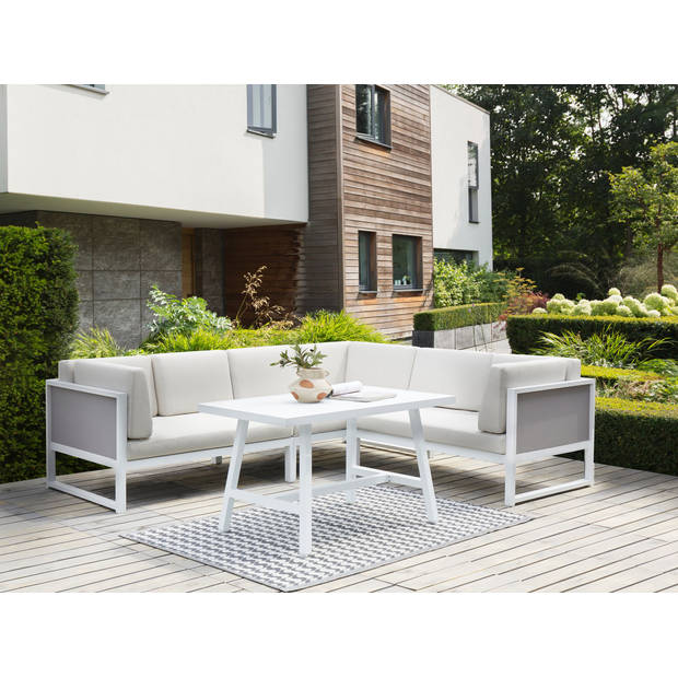 Beliani CASTELLA/FRATTE - Loungeset-Wit-Aluminium