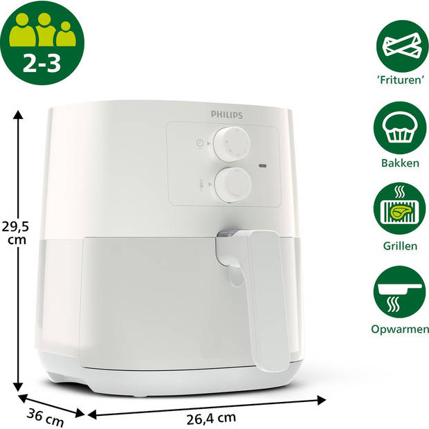 Philips Airfryer Essential 3000 Series - HD9200/10 - 4,1 liter (L) - Heteluchtfriteuse