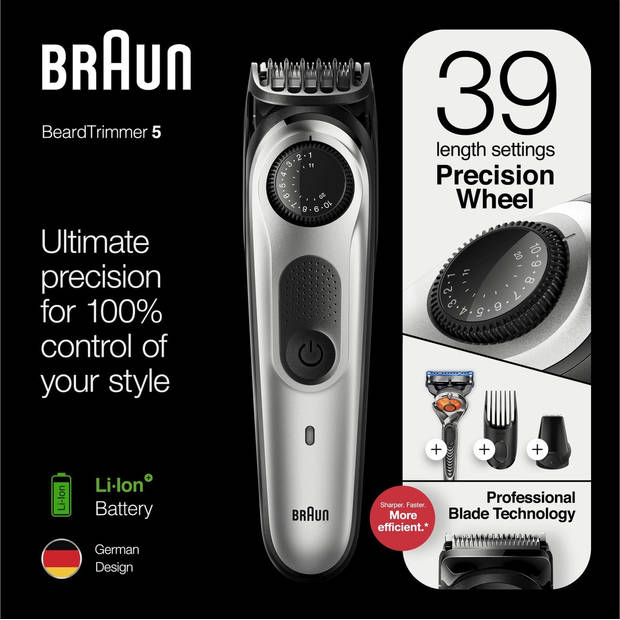 Braun BT5260 - Baardtrimmer en Haartrimmer – Zwart/Metaalzilver