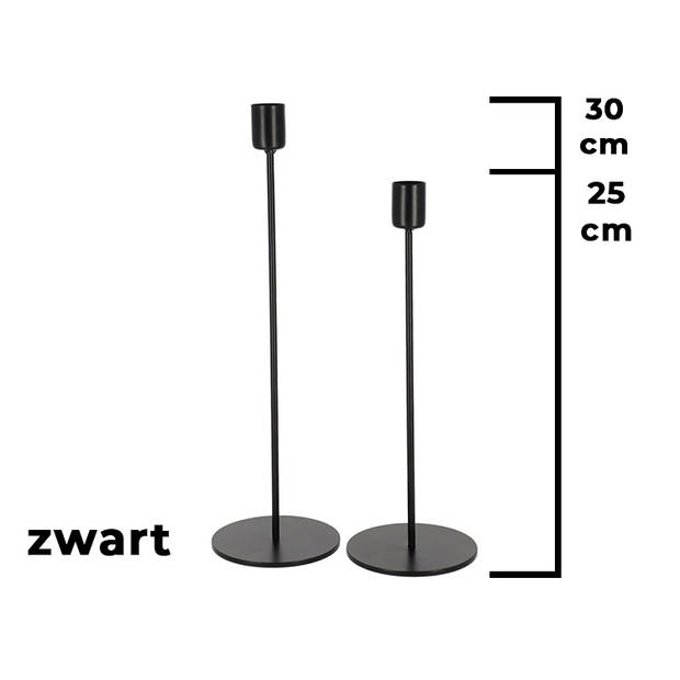 JENS Living Kandelaar finn - Set van 2 - Metaal - Zwart