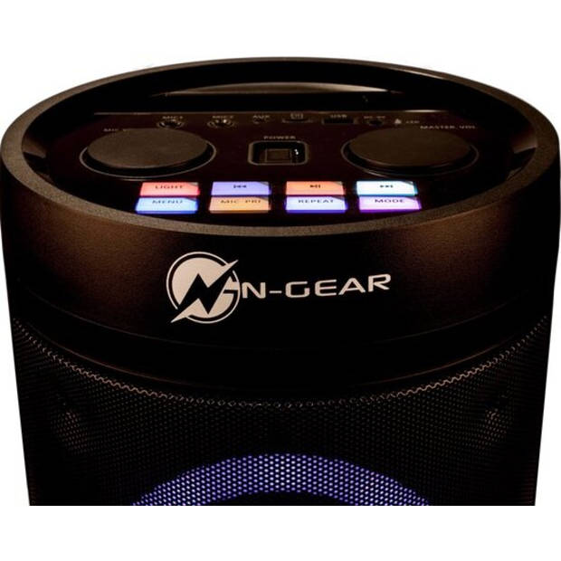 N-GEAR LGP 26R - Draadloze Bluetooth Party Speaker - Karaoke set - 1 Microfoon - Discoverlichting