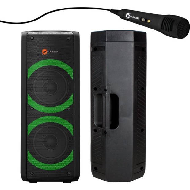 N-GEAR LGP 72 - Bluetooth Speaker - Karaokeset - Partybox met Microfoon - Zwart