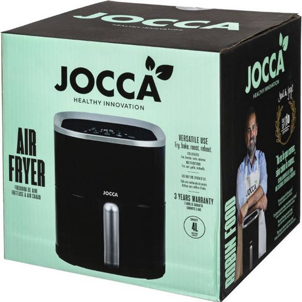 Jocca Airfryer - Heteluchtfriteuse - Digitale Airfryer - Airfryers - 4L - Airfryer xl - Airfryer xxl - 1200W - Zwart - 2