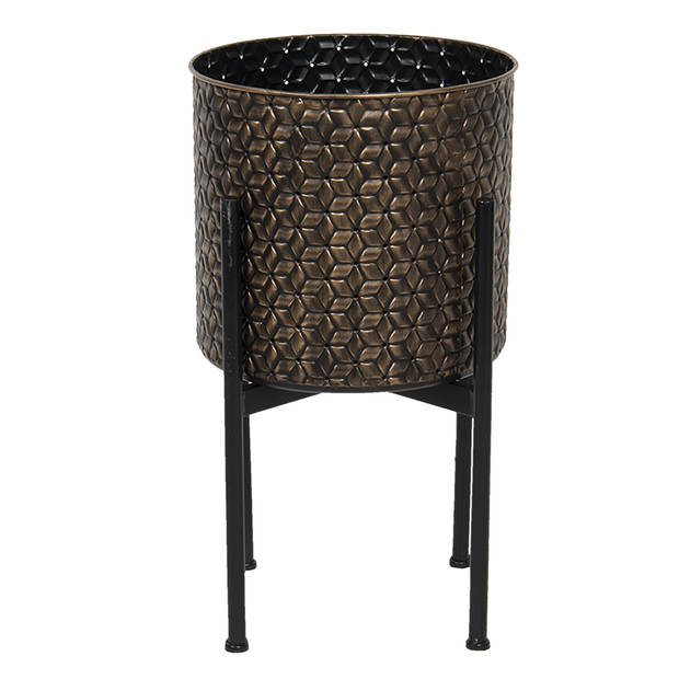 HAES DECO - Bloempot Ø 27x51 cm Bruin Metaal Rond Bloempot binnen Plantenpot Plant pot