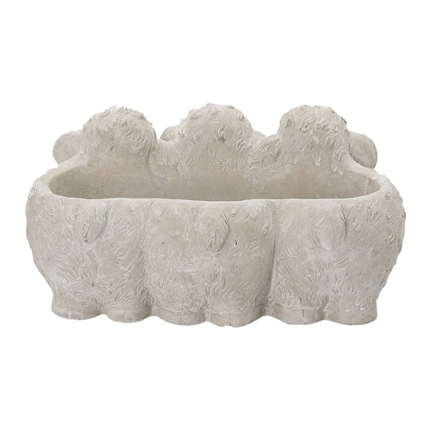 HAES DECO - Bloempot Schaap 26x20x12 cm Grijs Steen Bloempot binnen Plantenpot Plant pot