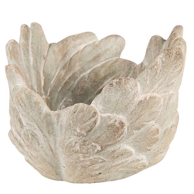 HAES DECO - Bloempot Vleugels Ø 7 16x11 cm Grijs Steen Bloempot binnen Plantenpot Plant pot