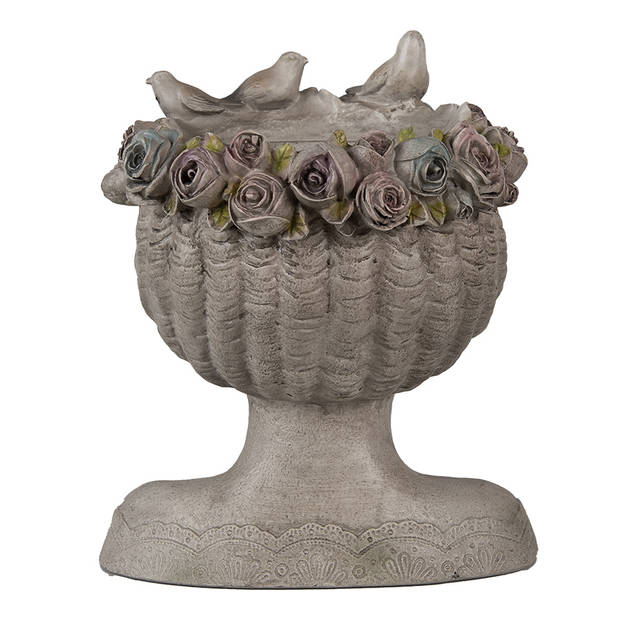 HAES DECO - Bloempot Binnen Vrouw 26 cm Grijs Polyresin