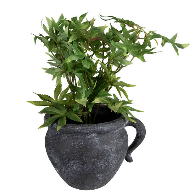 HAES DECO - Bloempot 20x16x14 cm Grijs Keramiek Bloempot binnen Plantenpot Plant pot