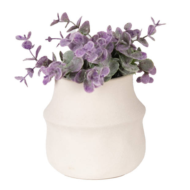 HAES DECO - Bloempot Ø 12x11 cm modern Wit Keramiek Bloempot binnen Plantenpot Plant pot