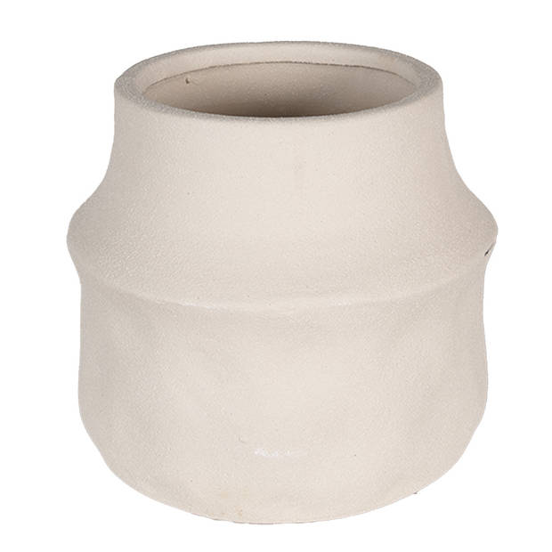 HAES DECO - Bloempot Ø 12x11 cm modern Wit Keramiek Bloempot binnen Plantenpot Plant pot